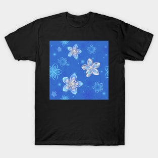 Seamless Pattern of Silver Flowers T-Shirt